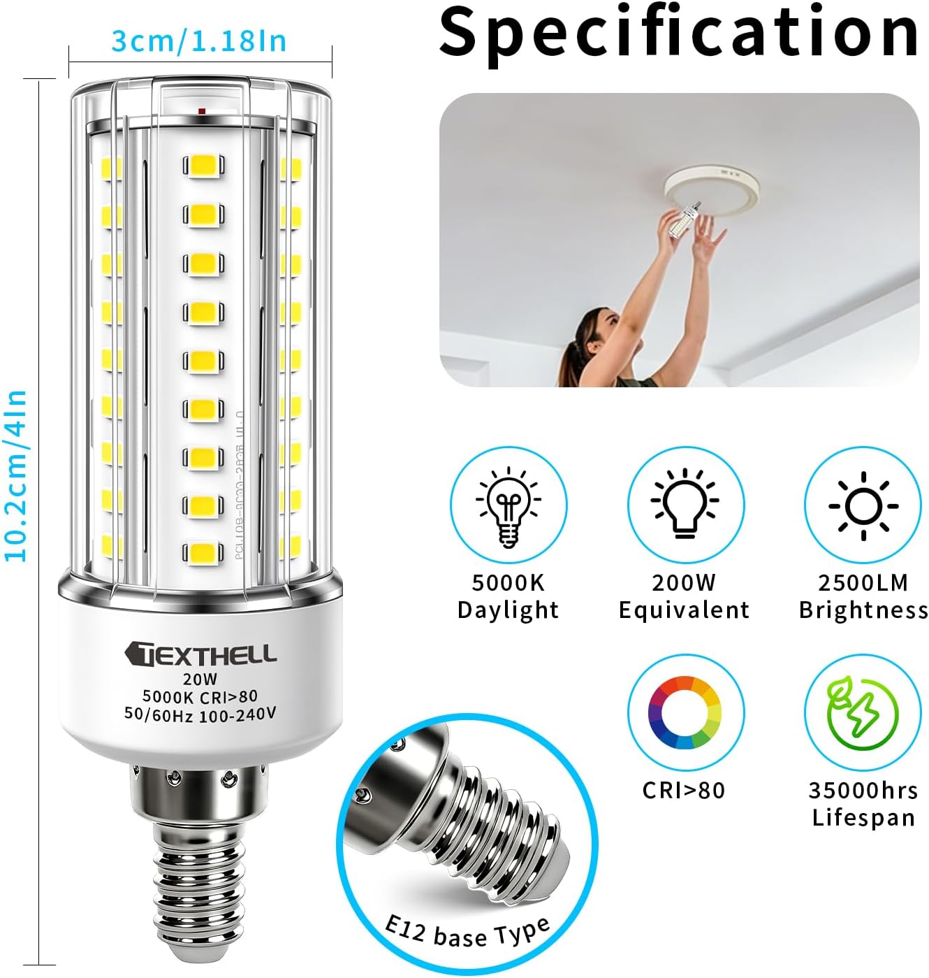20W LED Light Bulb 2500 Lumen Led Bulb 5000K Cool Daylight White. image 2
