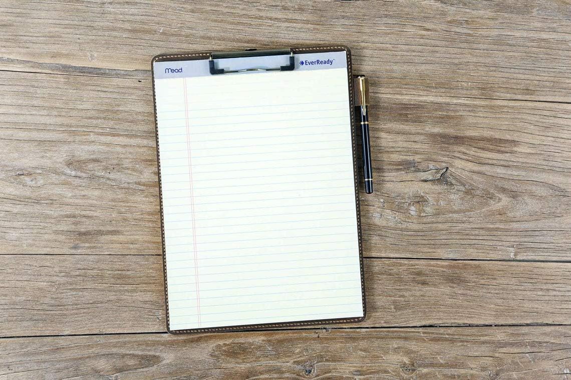 Personalized custom leather clip board letter size menu clipboard with pen holder teacher clipboards LCB05S
