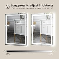 Vista 52 de WTTY LED Bathroom Mirror 32"x32" with Backlit and Front Light,Stepless Dimmable LED Mirror for Bathroom,Anti-Fog Lighted Bathroom Vanity Mirror