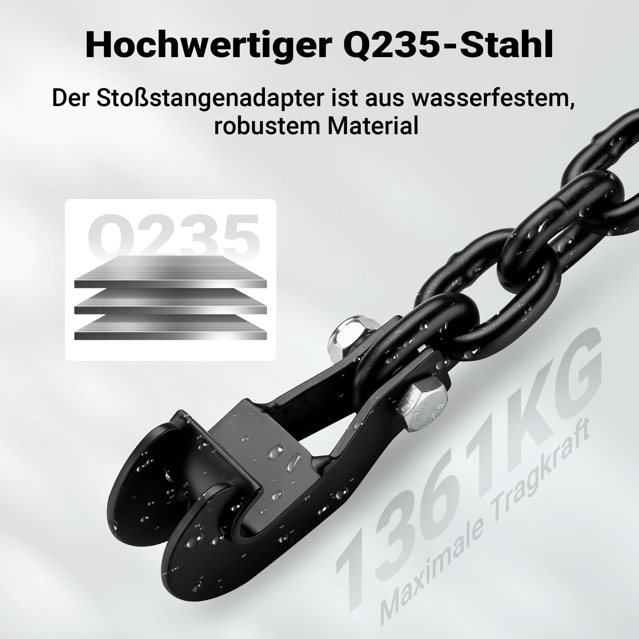 Wiltec Zestaw offroadowy podnośnik samochodowy i adapter, 48" lewarek hydrauliczny do 3000 kg o maks. wysokości podnoszenia 105 cm razem z adapterem do podnoszenia auta za zderzak