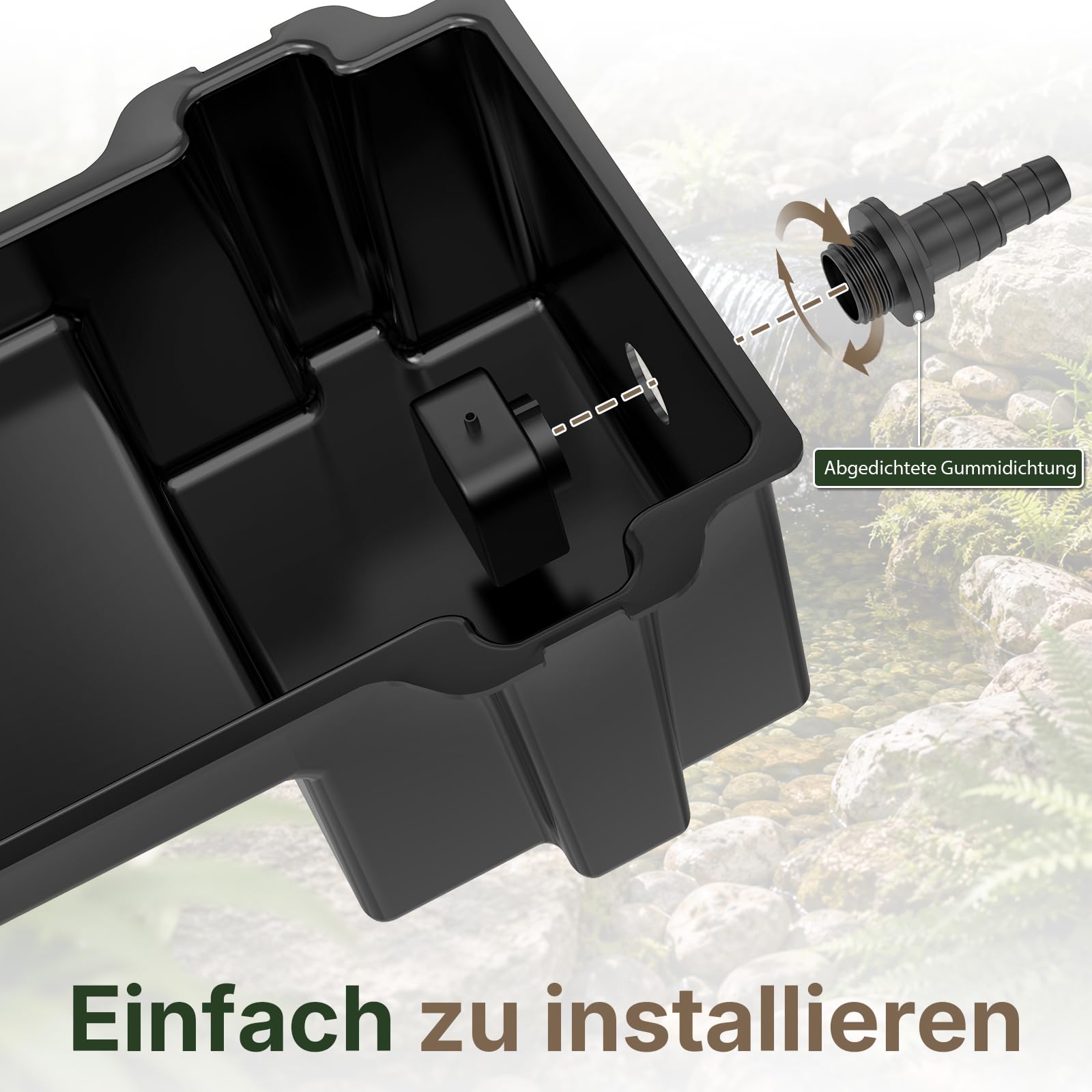 Teich Wasserfall with Filtermedien, 20 cm breiter Wasserfall Garten