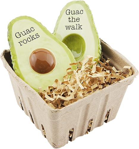 Mud Pie 40250093 Salero y pimentero Cuacamole de 3 14" x 2 12", verde, verde