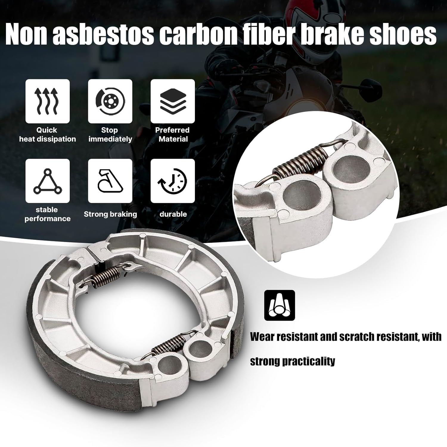 Front and Rear Brake Shoes replacement for Honda TRX 125 Fourtrax 1985 1986 1987 1988