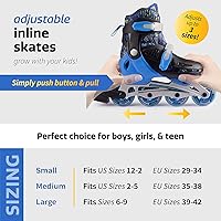 Vista 1 de New-Bounce - Patines en línea ajustables para niñas y niños, para niños, adolescentes y adultos jóvenes, patines al aire libre para niños de 8 a 12