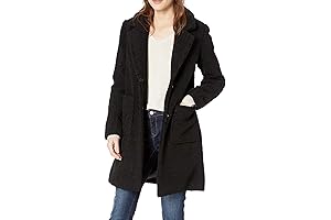 French Connection Women's Faux Shearling Teddy Lapel Midi Coat: Chic, Warm, and Statement-Making