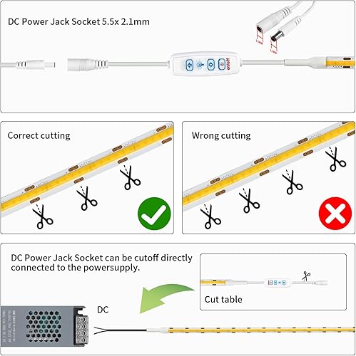 Miniatura 4 de Kit de luces LED de espejo de tocador de 5500 K, espejo de tocador, espejo plano, guardarropa, cocina, gabinete de vino, kit de tira flexible