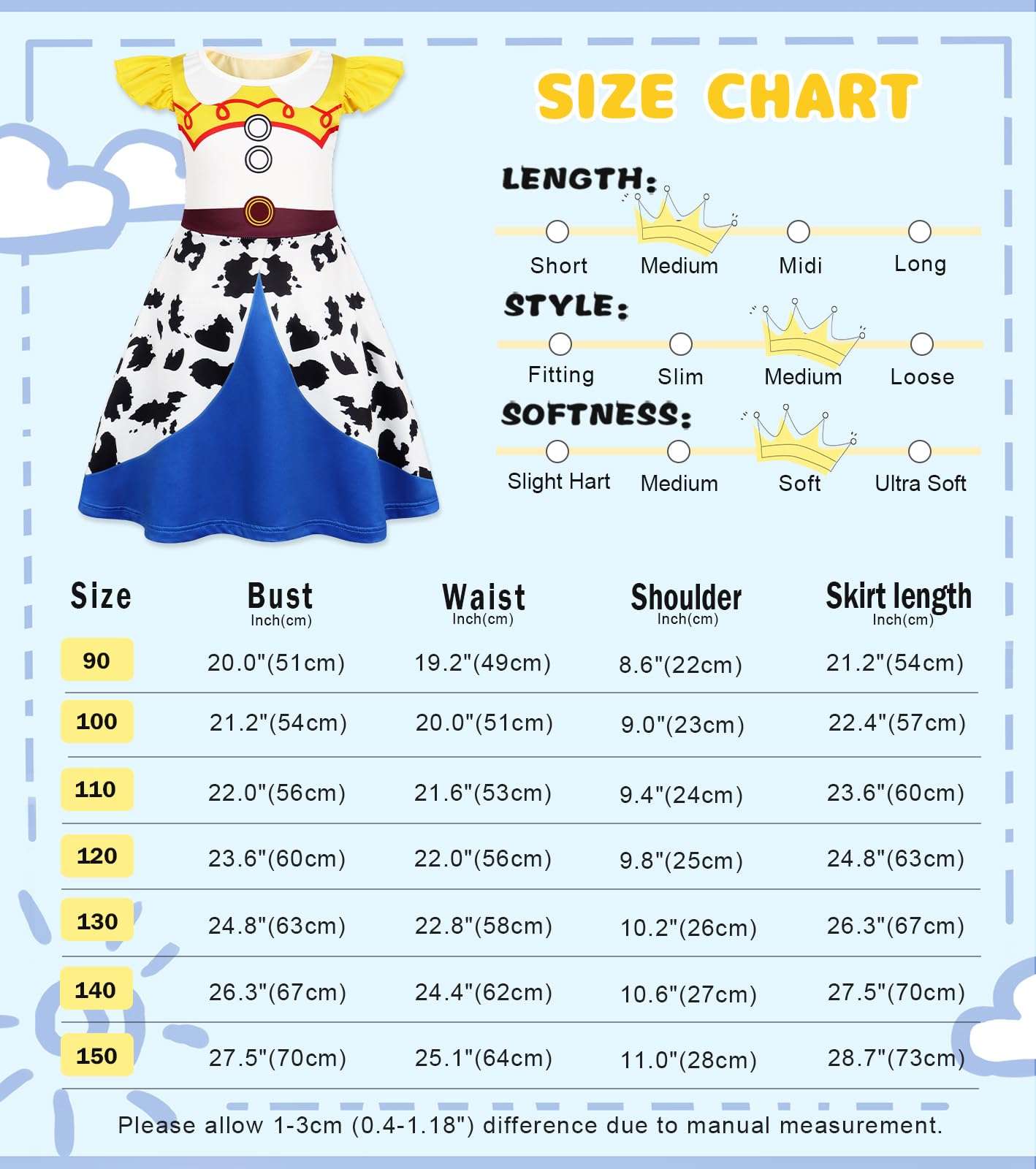 AmzBarley Princess Costume for Girls Halloween Outfit Kids Dress Up Clothes Age 1-10 Years Birthday Party Gifts — view 7
