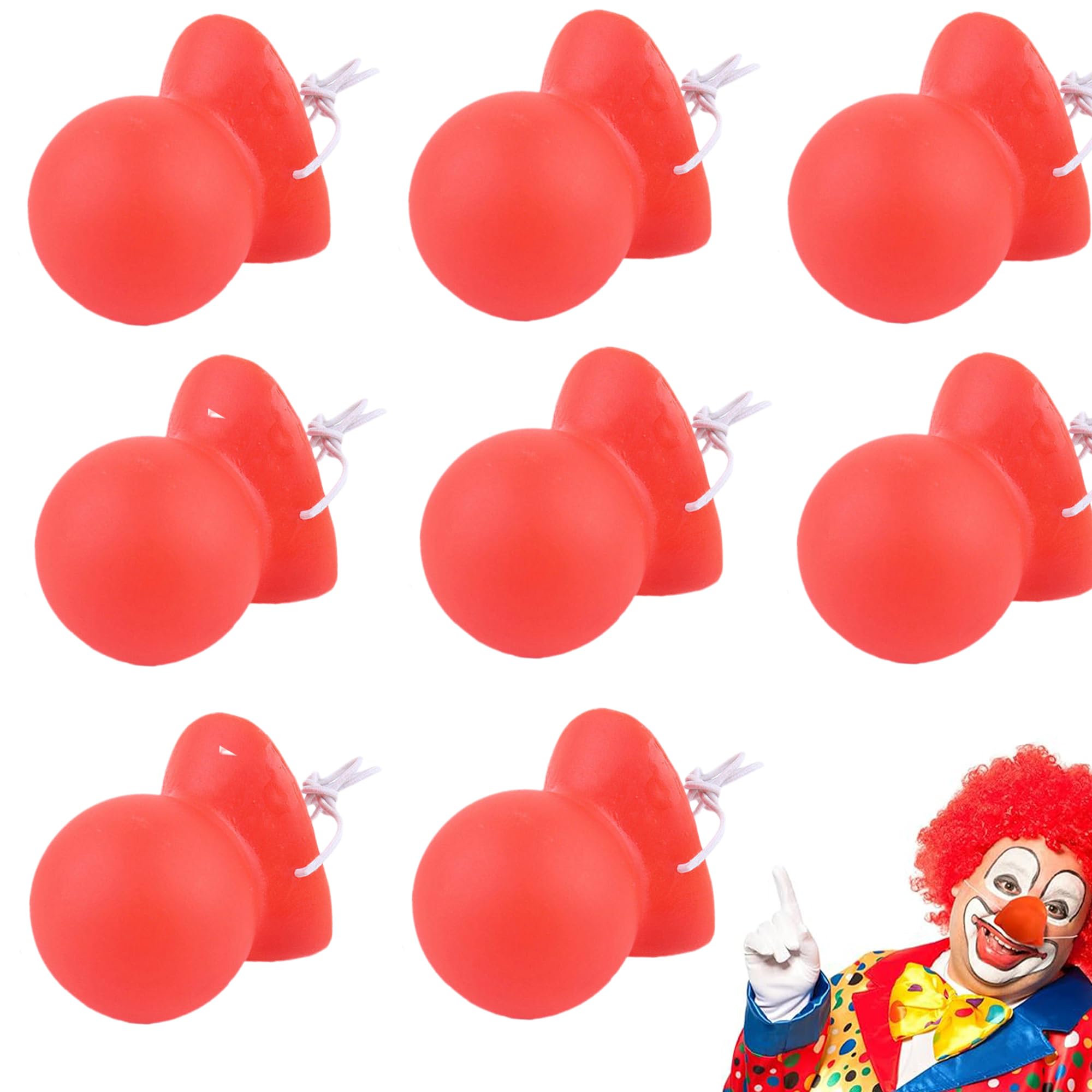 Naso da pagliaccio Nasi di Pagliaccio Rosso Nasi di Pagliaccio Rosso naso nasi Naso da Clown con fascia elastica per Halloween Natale Comico Festa di Compleanno o Feste a Tema(Grande, 8)