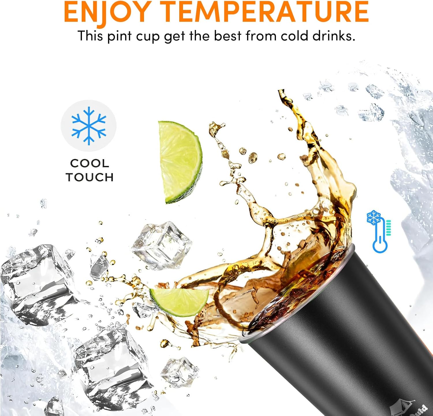 4 Pack Stainless Steel Cups 16oz -Black Stackable Metal Drinking Glasses for Camping, Travel, Shatterproof Tumblers - Image 5