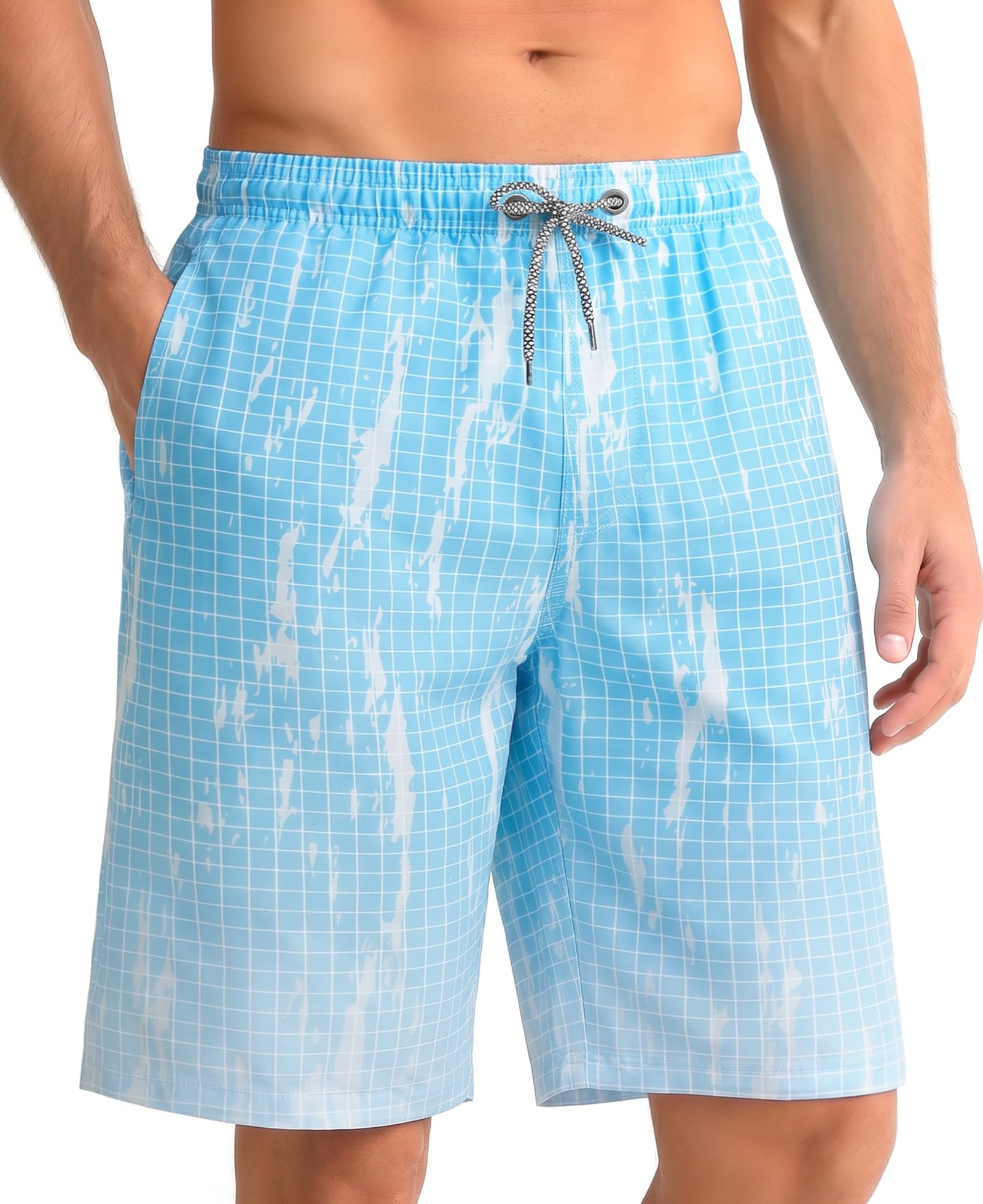 ELETOP Men's Swim Shorts Quick Dry Swim Trunks Beach Bathing Suit Board Shorts with Mesh Lining