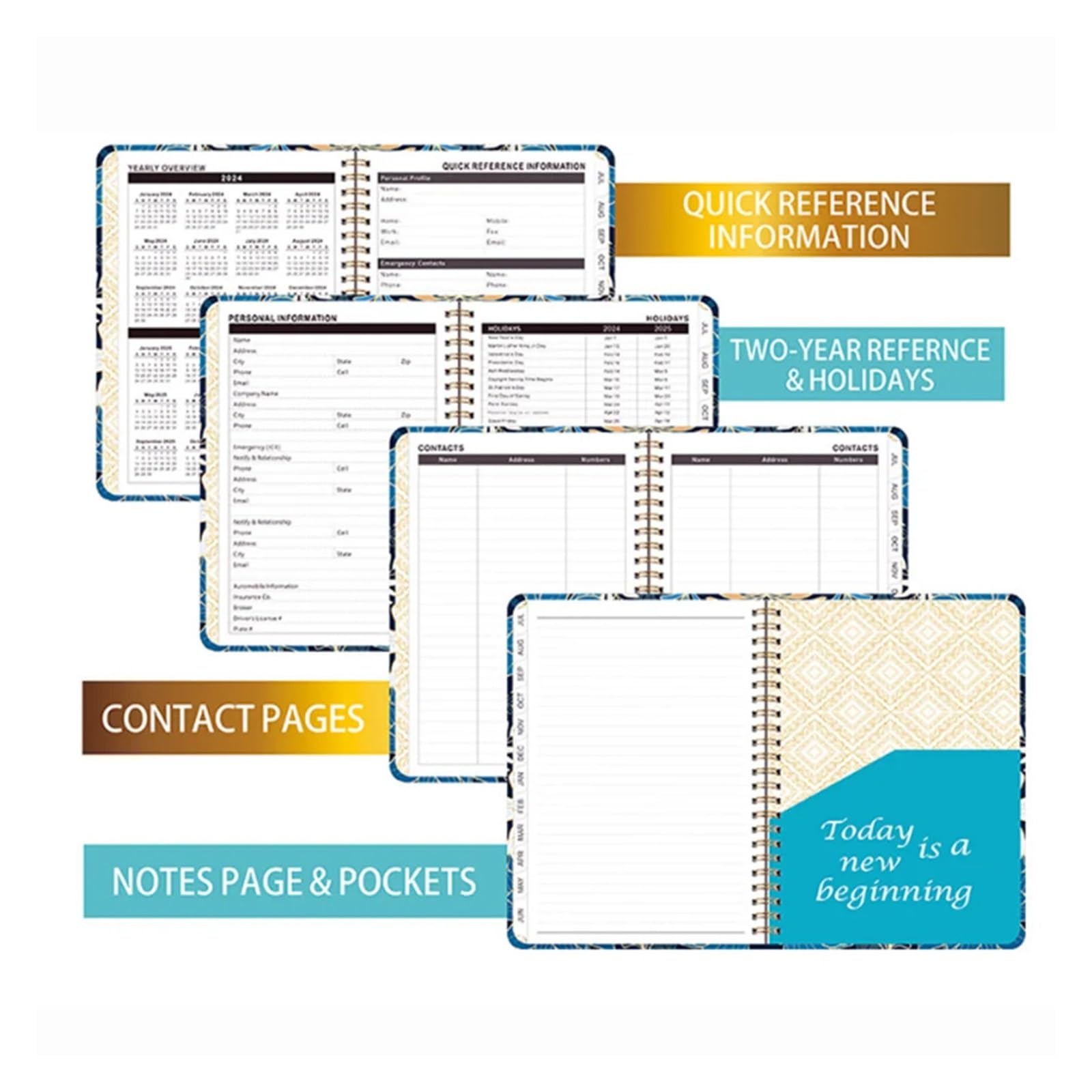 Inspirierendes Notizbuch 2 stücke 71 blätter Floral Monatliche Wöchentlich Planer Agenda A5 Notebook Planer Kalender Zeitpläne Schreibwaren Schule Bürobedarf(B09)