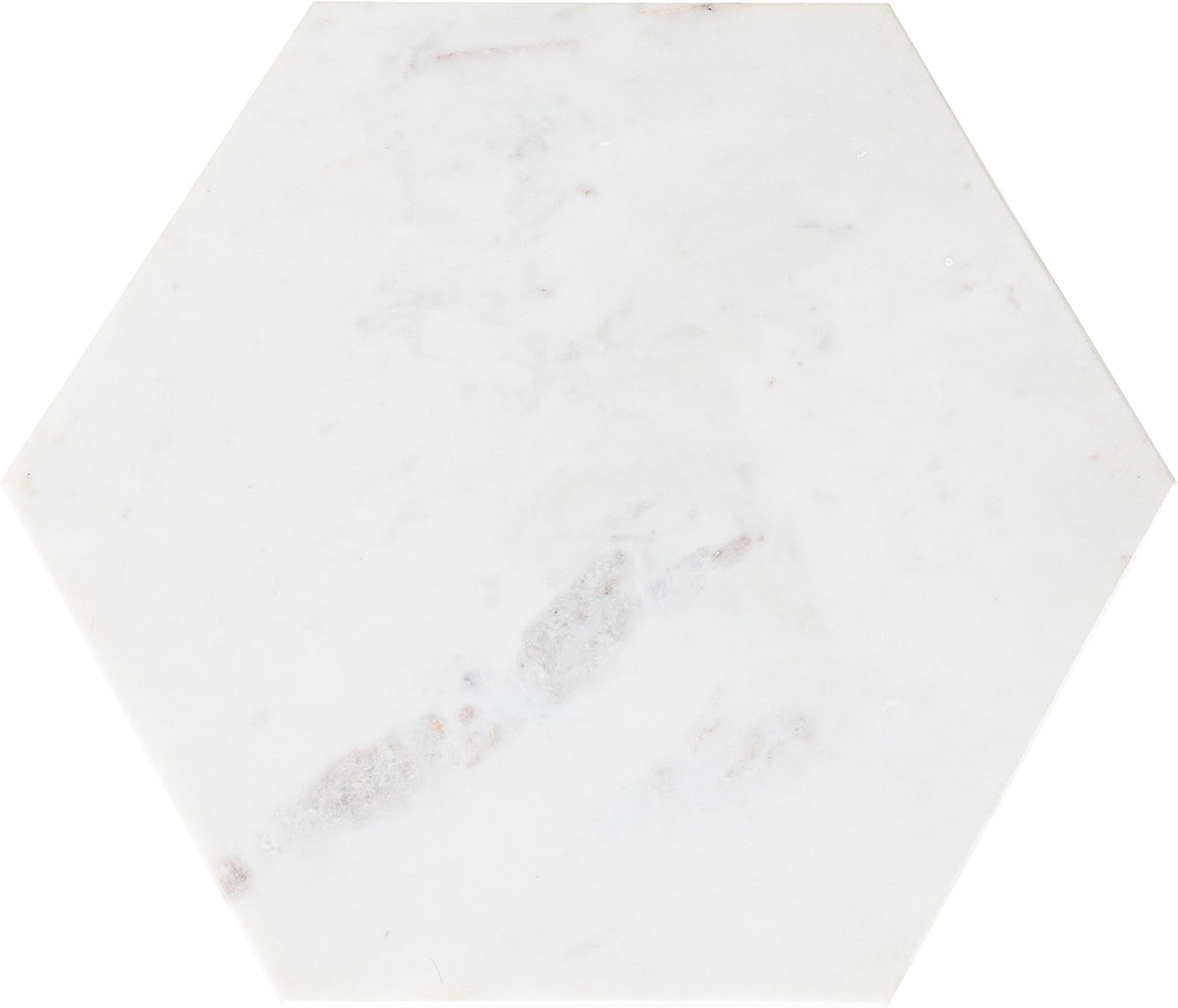 Kate and Laurel Trillion Modern C-Table, 16 x 16 x 28, Gold, Chic Marble End Table with Geometric Top