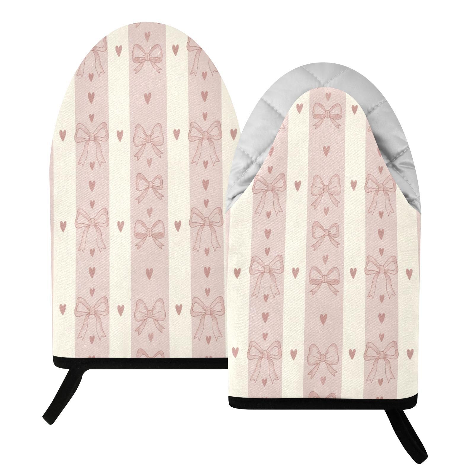 BURSTDDY Bows Oven Mitt,Heat Resistant Kitchen Mitts for Cooking