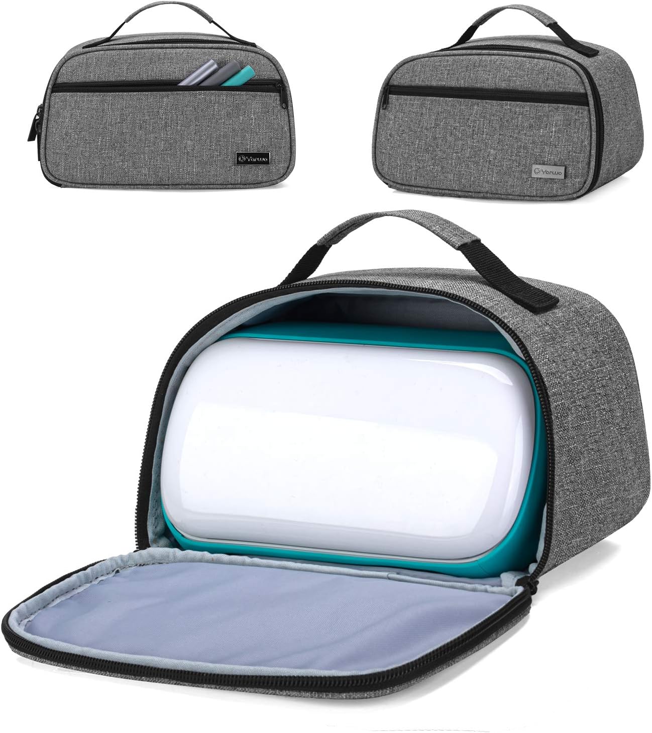 Yarwo Dust Cover with Bottom Compatible with Cricut Joy Machine, Portable Tote Bag with Front Pocket and Top Handle, Gray (PATENTED DESIGN)