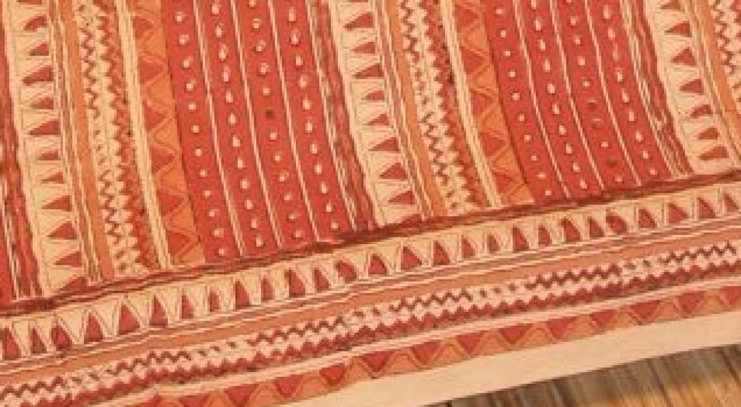 Colcha Estampada Bloques Madera Guru-Shop Colcha Con Estampado De Bloques, Sofá Cama, Colgante De Pared Hecho A Mano, Bufanda De Pared - Diseño 12, Rojo, Algodón, Tamaño: Individual 150x200 Cm, Colchas Con