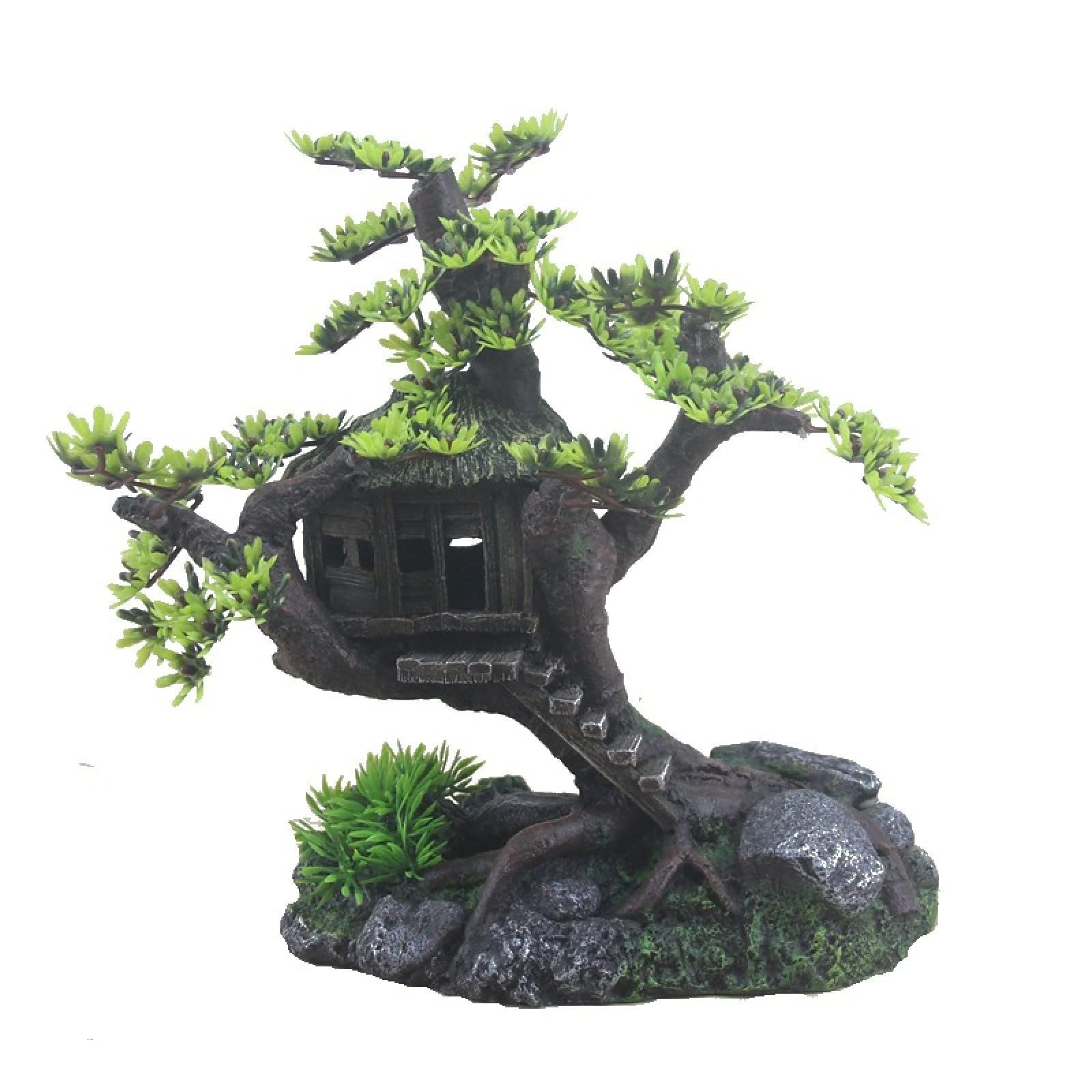 Decorazioni Acquario Arredamento Acquario Arredi Per Acquario 26*14.5Cm Acquario Serbatoio Di Pesce Decorazione Paesaggistica Casa Sull'Albero Casa Casa In Legno Acquario Paesaggio Castello Grande Alb
