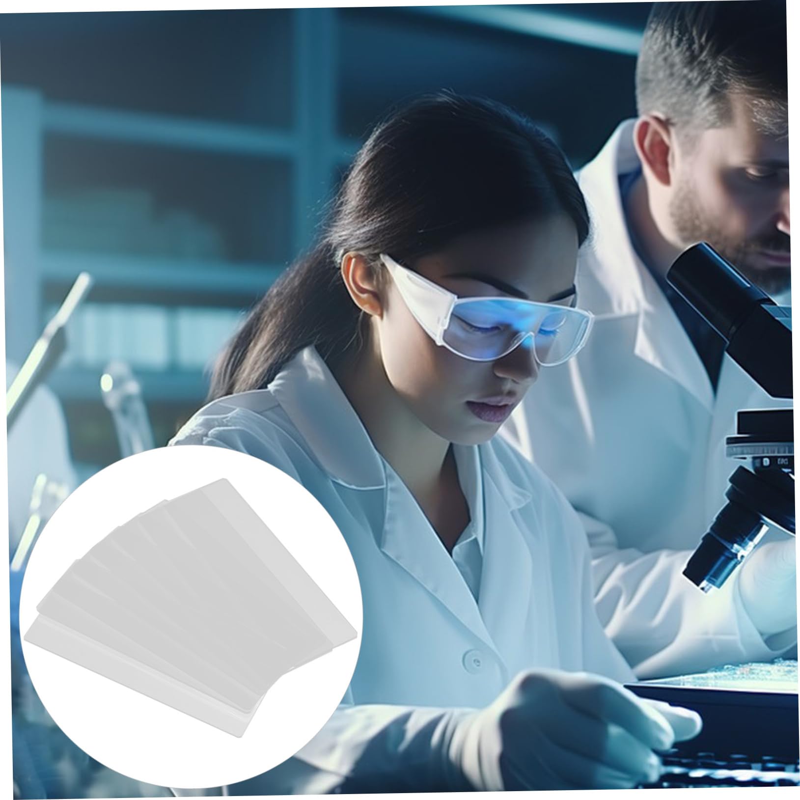 OSOLADY 50pcs Glass Slide Microscope Slide Preparation Kit Microscope Slides Blank Microscopic Slides Blank Glass Microscope Slides Experiment Slides Laboratory Slides Microscopy Slides