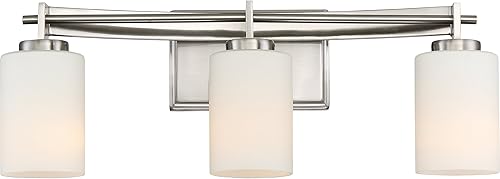 Quoizel TY8603BN Taylor - Lámpara de pared para baño 3 luces 300 W níquel cepillado 8 pulgadas de alto x 21 pulgadas