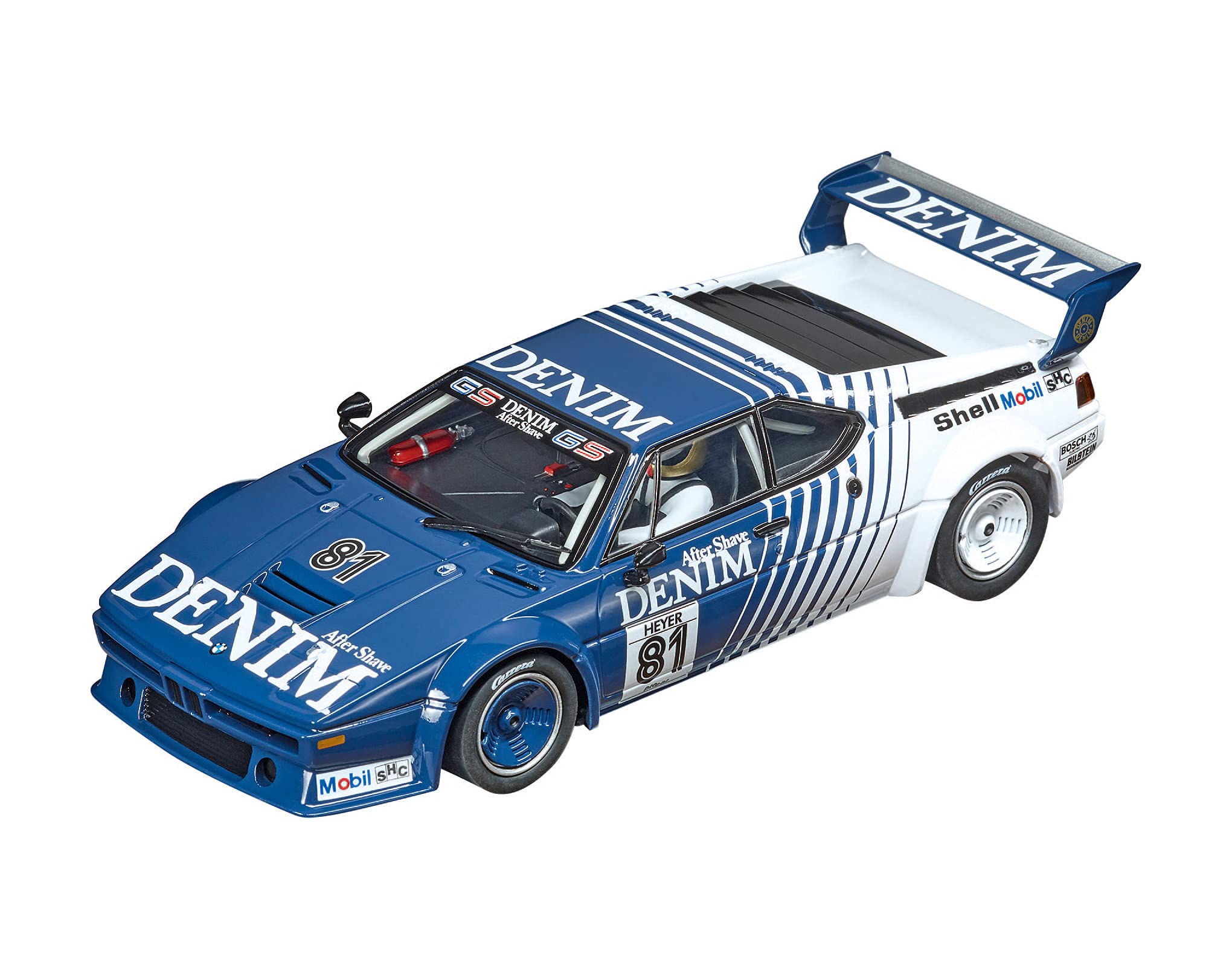 Carrera Digital 132 BMW M1 Procar Denim, No.81, 1980 | Slotcar für Rennbahn | Front- & Rücklicht & Bremslicht | Digital steuerbar | Maßstab 1:32 | Spielzeug für Kinder ab 8 Jahre & Erwachsene