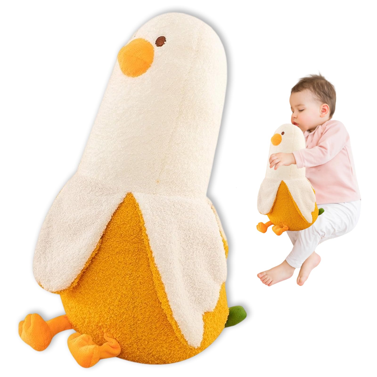 Chicken Banana Duck Plush, Soft Teddy Stuffed Animal for Adults Fun Stress Relief, 30cm Banana Duck Squishmallow for Home Decor Gifts