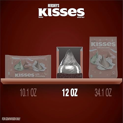 Miniatura 4 de HERSHEY'S KISSES - Caramelos de chocolate con leche sólida, Navidad, caja de regalo de 12 onzas