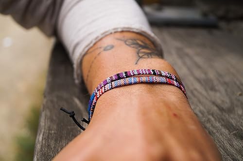 Vista 55 de Made by Nami Juego de 2 pulseras bohemias estilo surfista para mujeres y hombres, impermeables, ajustables, trenzadas, juego de 2 para estilo étnico