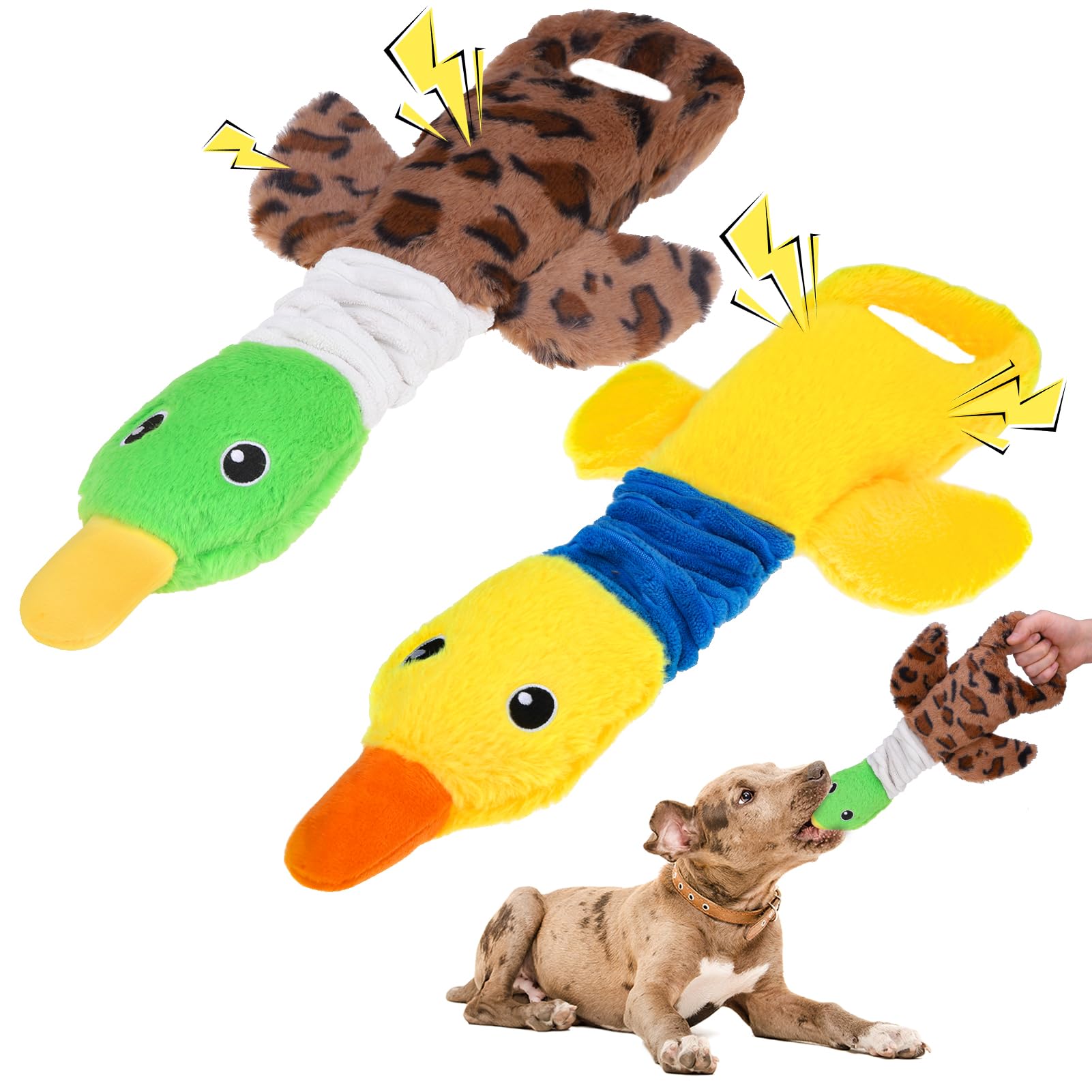 Mihachi Duck Dog Squeaky Toys 2 Pcs