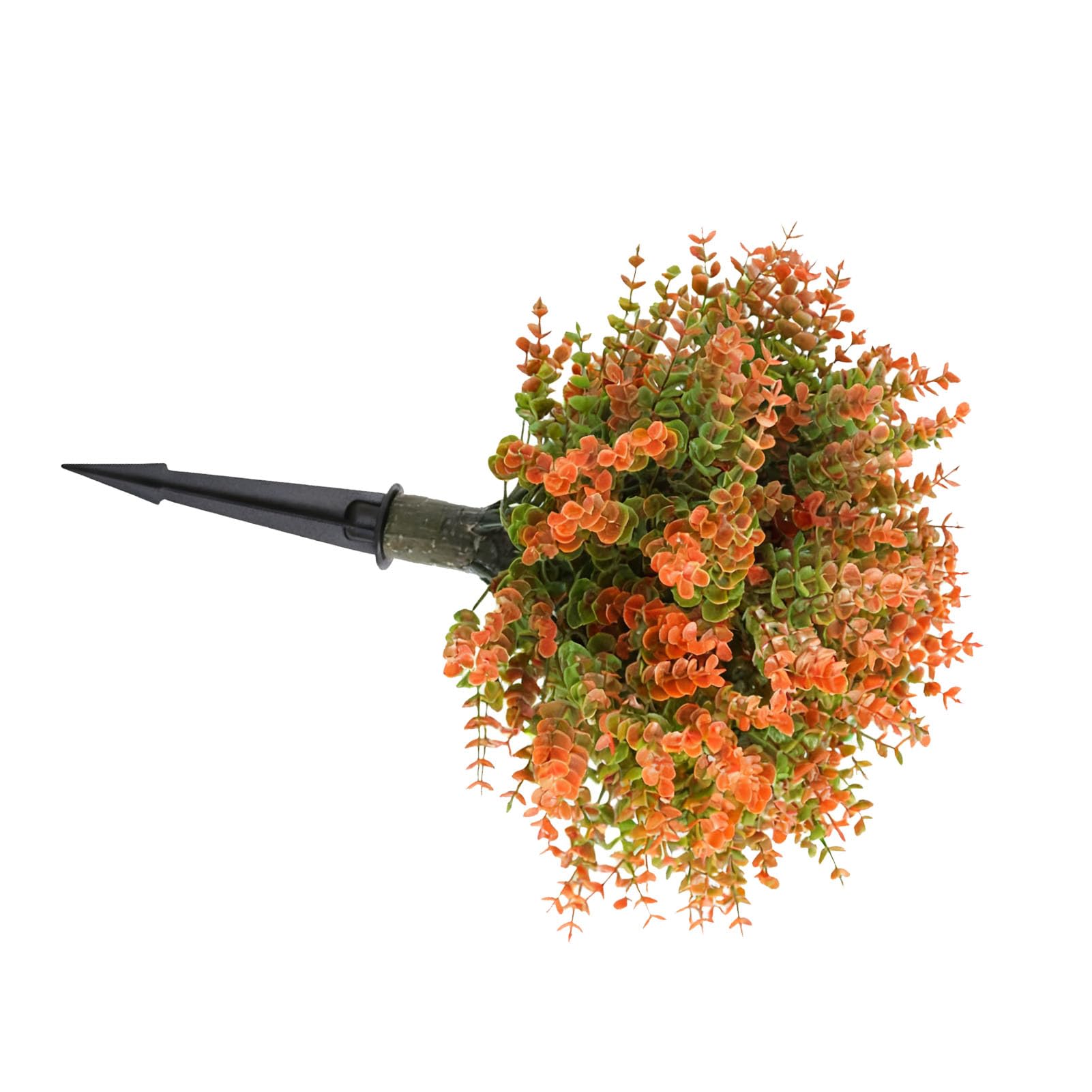 Qcwwy Piante di Eucalipto Artificiale per la Decorazione del Portico Anteriore, Materiale PE, Arte Topiaria Arancione Vibrante, 17,7 Pollici, Ideale per Spazi Esterni