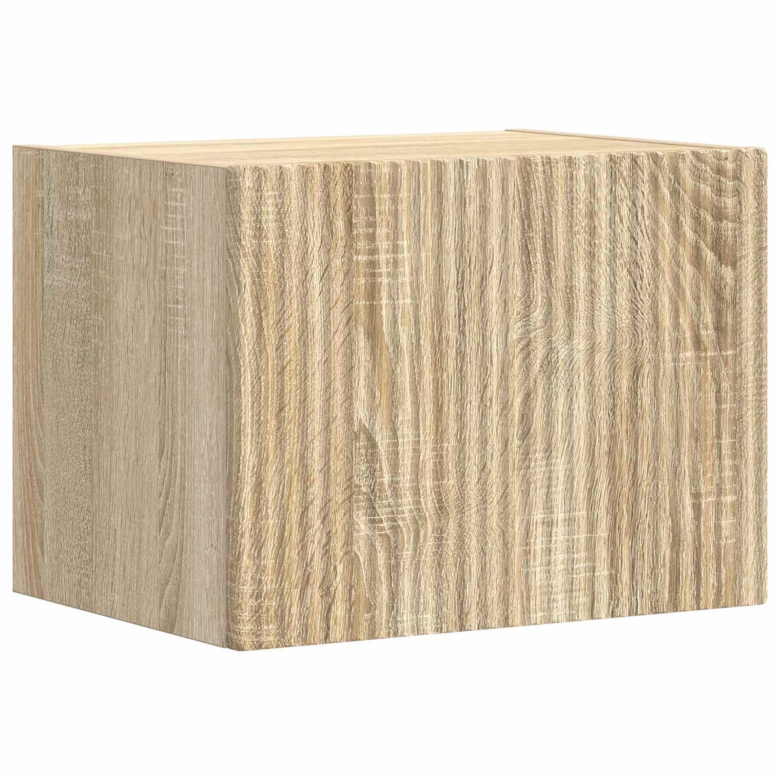 Set di 4 mobili da parete per TV, in rovere Sonoma