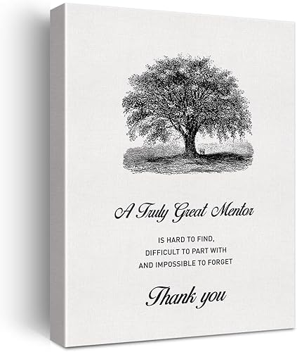 Lienzo impreso con cita de mentor de apreciación, arte de pared, decoración de oficina en el hogar, un verdadero gran mentor es difícil de