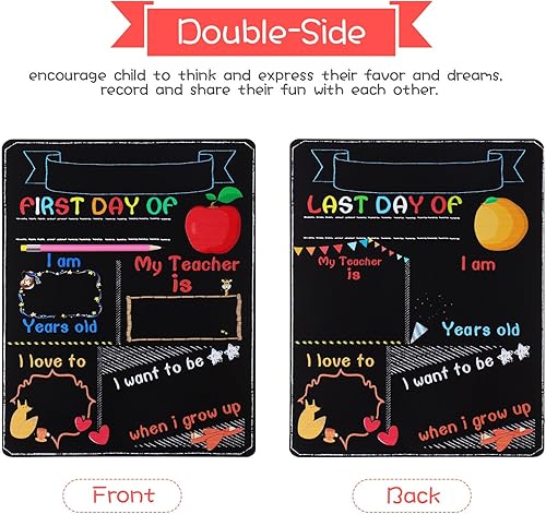 Miniatura 4 de Toddmomy Letreros de pizarra de doble cara para el primer y último día de la pizarra (1 unidad)