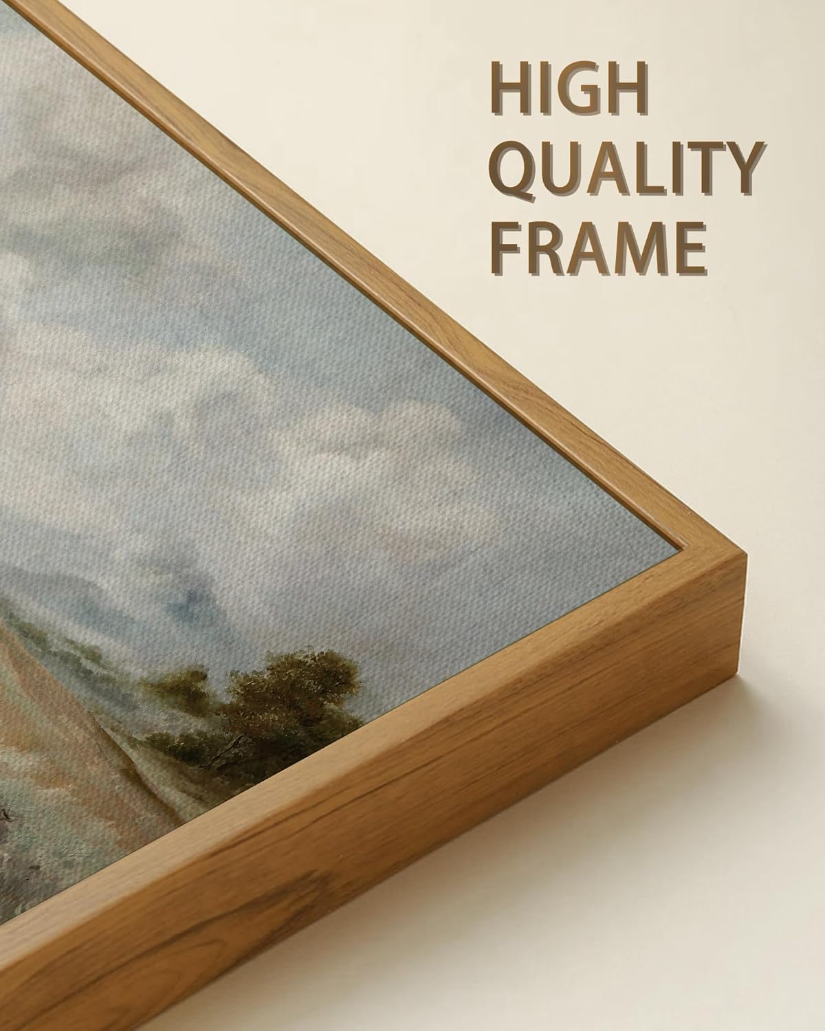 SHENIFY Vintage Landscape Framed Wall Art Grassland Classic Wall Prints Farmhouse Bathroom Office Decor - 16x24in3pcs Natural Framed