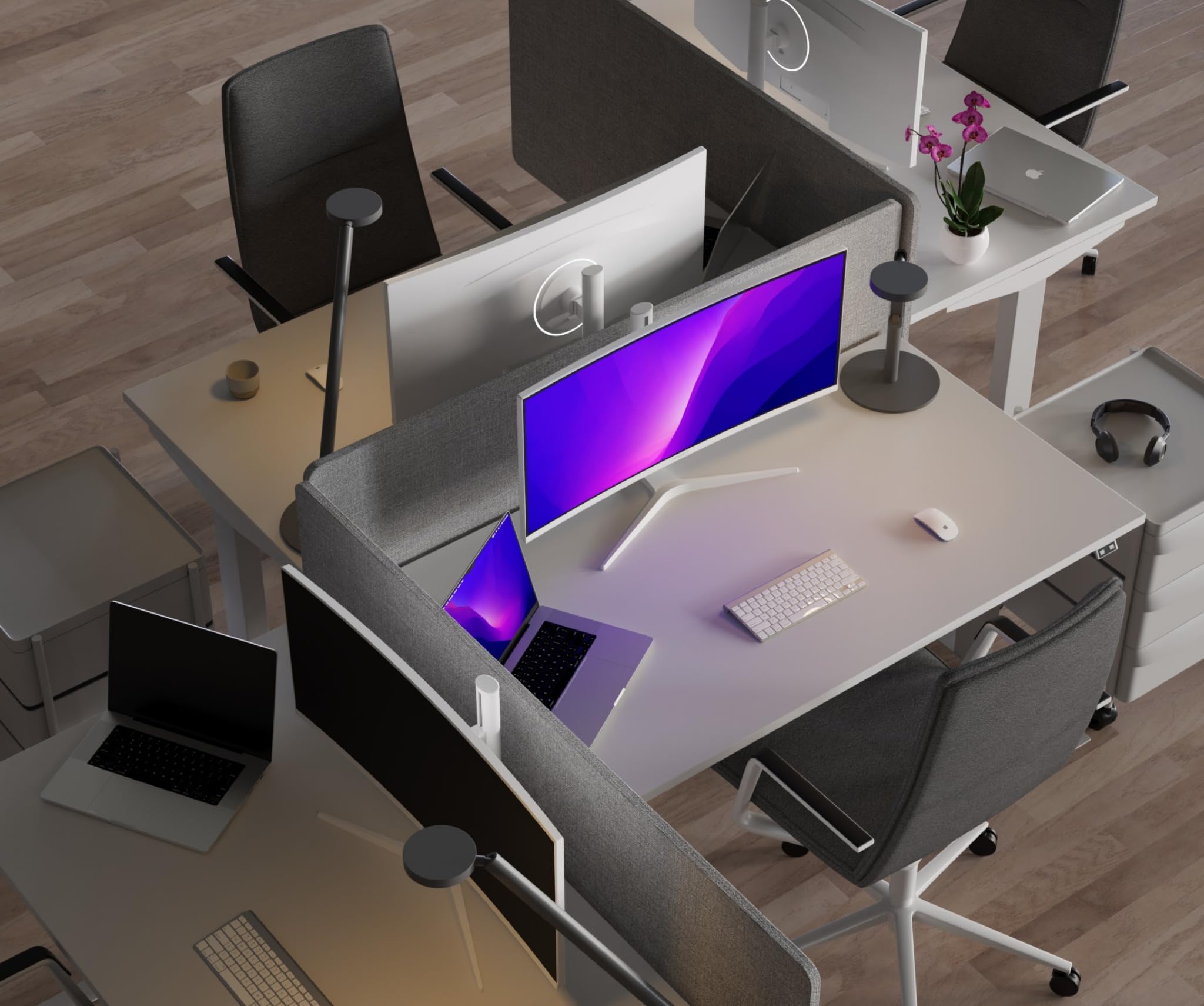 JapanNext Monitor Curvo Blanco 34" IPS UWQHD (3440x1440) | HDR & KVM | Carga vía USB-C (65W) Altura Ajustable Altavoces Integrados | G-Sync/FreeSync | JN-IPS34Q-HC6-W