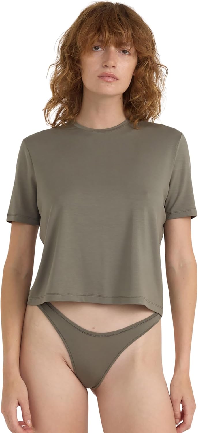 Organic Basics womens Soft Touch Veil Thong Underwear