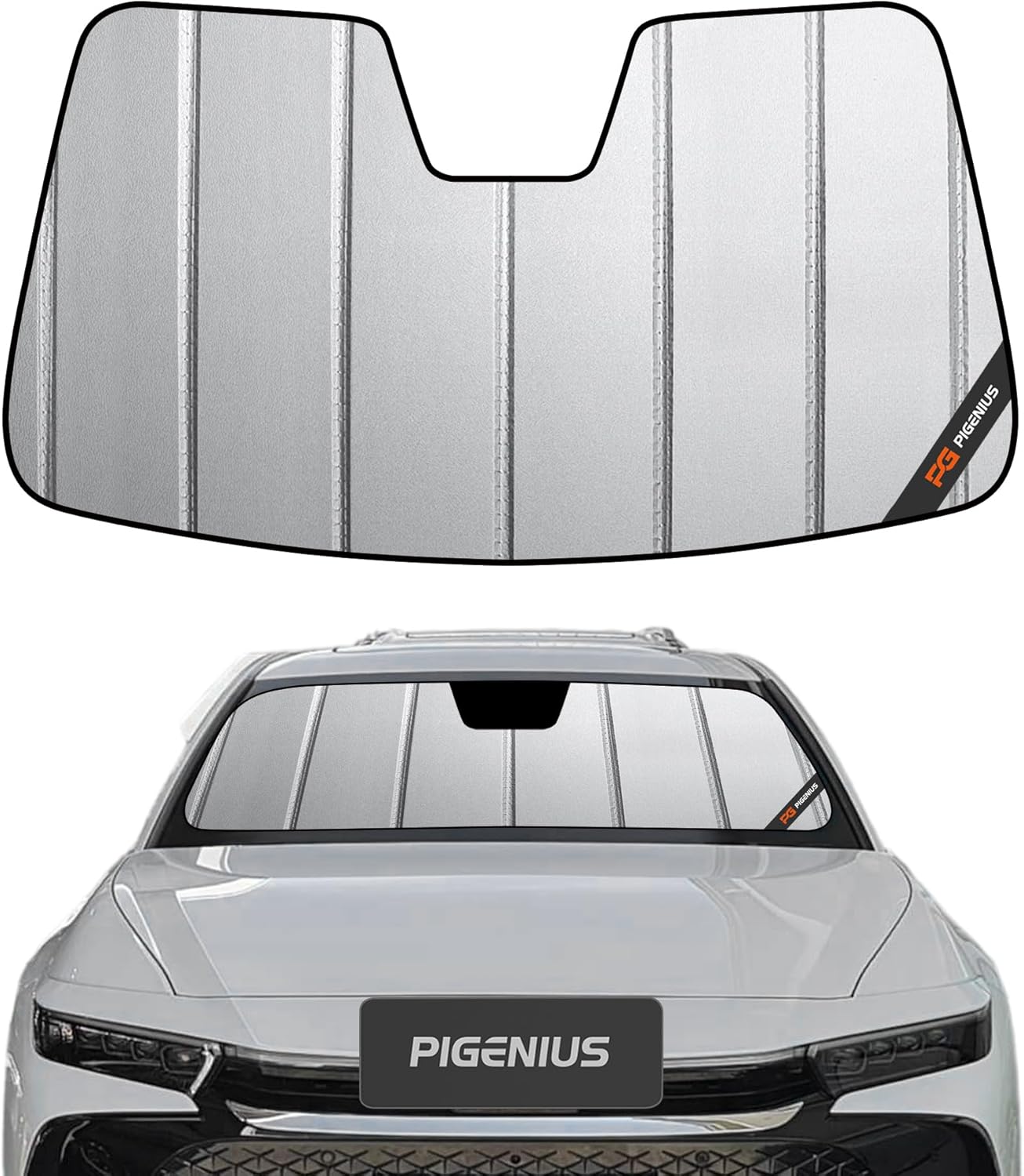 Windshield Sunshade for Toyota Crown 2023-2026 (Crossover Sedan), Premium Grey Leather Finish