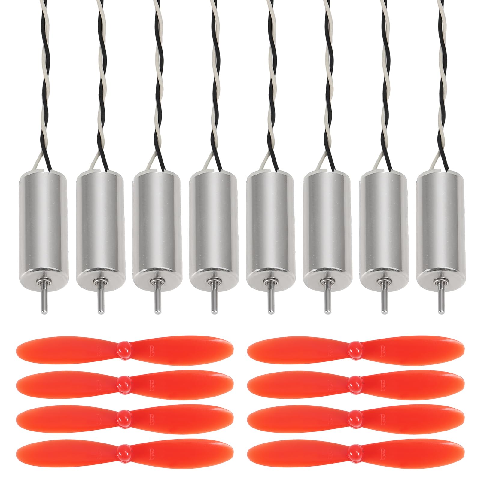AOICRIE 8pcs 716 Coreless Motor 3.7V 7x16mm Brushed Motors 19000KV 45000 RPM with 55mm CW CCW Propeller for Micro FPV Tiny Whoop RC Quadcopter Drone Motor