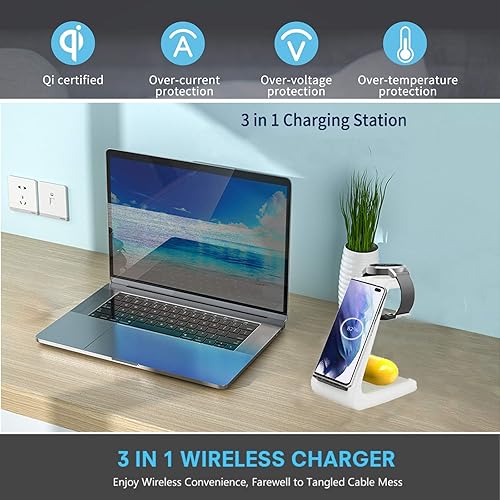 Miniatura 5 de Cargador inalámbrico para Samsung, estación de carga 3 en 1 para Galaxy Watch 3 y Buds, Samsung S21S20S10Note 201098 (no para Galaxy Watch 4)