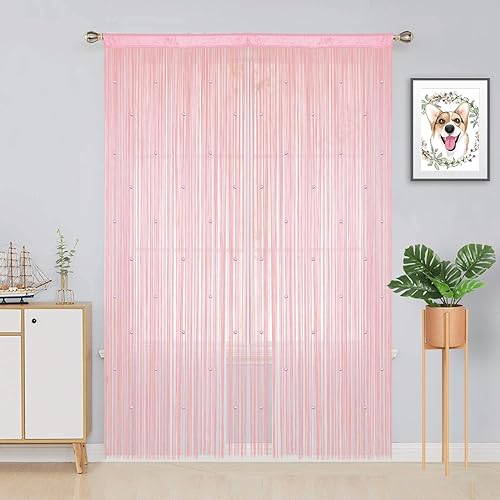 Miniatura 3 de YIIBAII Cortinas de cuentas con cuentas para puertas, cristales adecuados para decoración de interiores y divisiones, cortinas hippy de armario