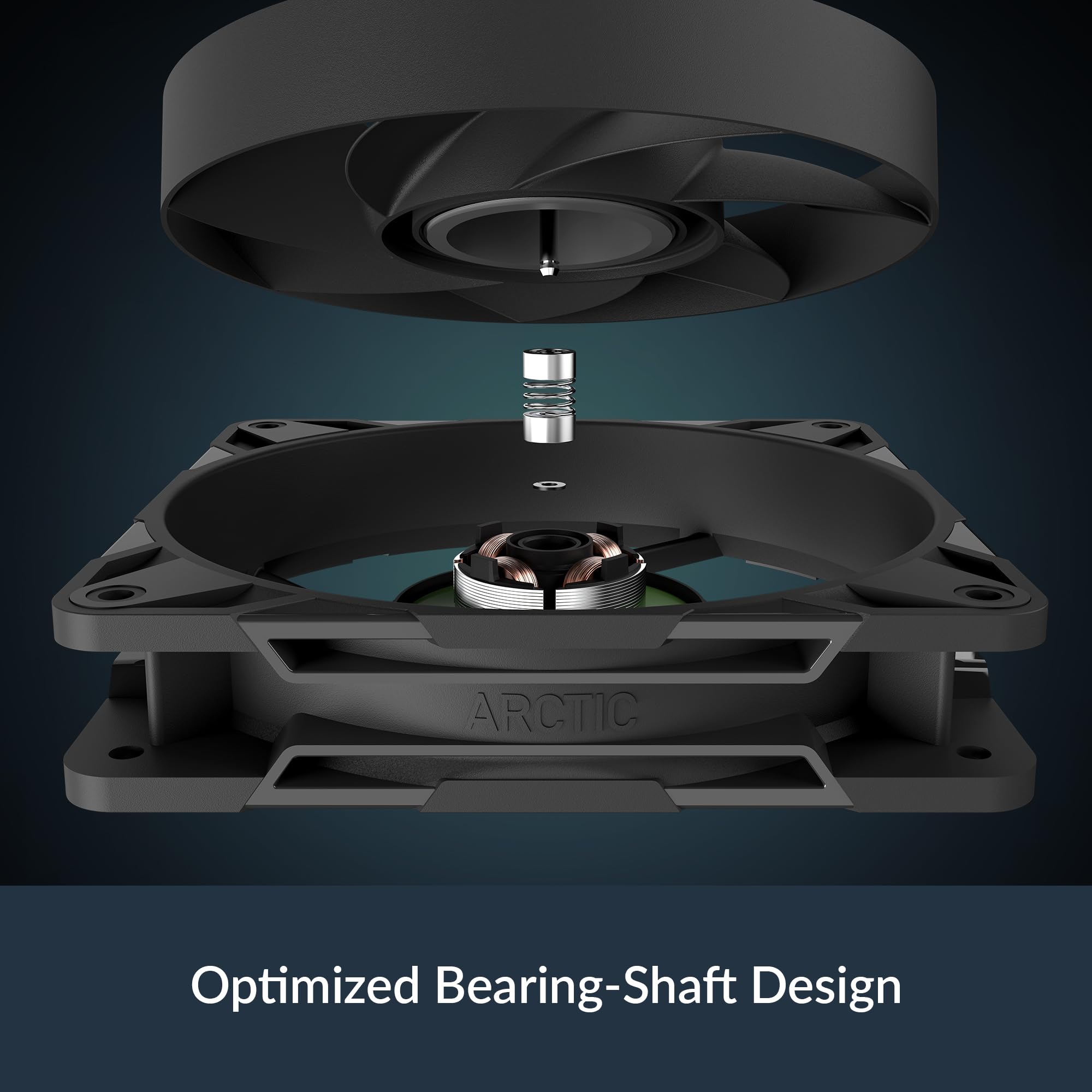ARCTIC P12 Pro PST CO - Ventola Potente Premium per Funzionamento Continuo, Ventola PWM da 120 mm con Sdoppiatore per Cavi a Y, 600-3000 rpm, 0 rpm <5% PWM, Doppio Cuscinetto a Sfera, a 4 Pin - Nero
