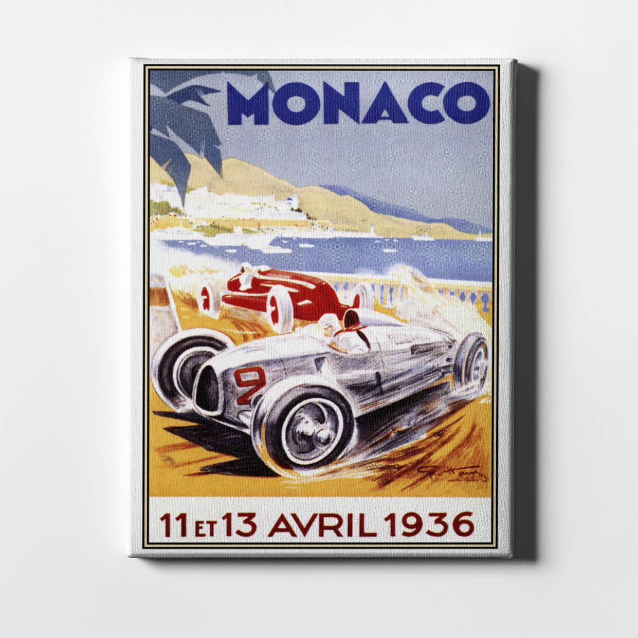 Affiche Monaco 1936 Spiffing Prints sur toile de petit format