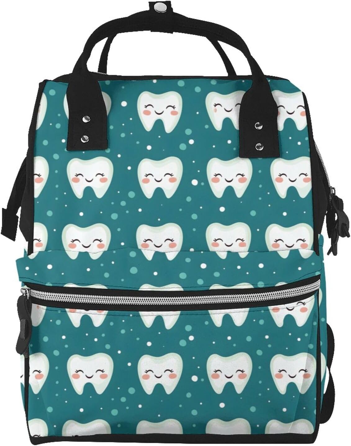 Baby Doll Diaper Bag Backpack - Cute Tooth Cartoon Print Mommy Bag, Tactical Infant Baby Backpack, Fashion Travel Hiking Toddler Tote Nursing Nappy Bags for Dad Mom Women Men