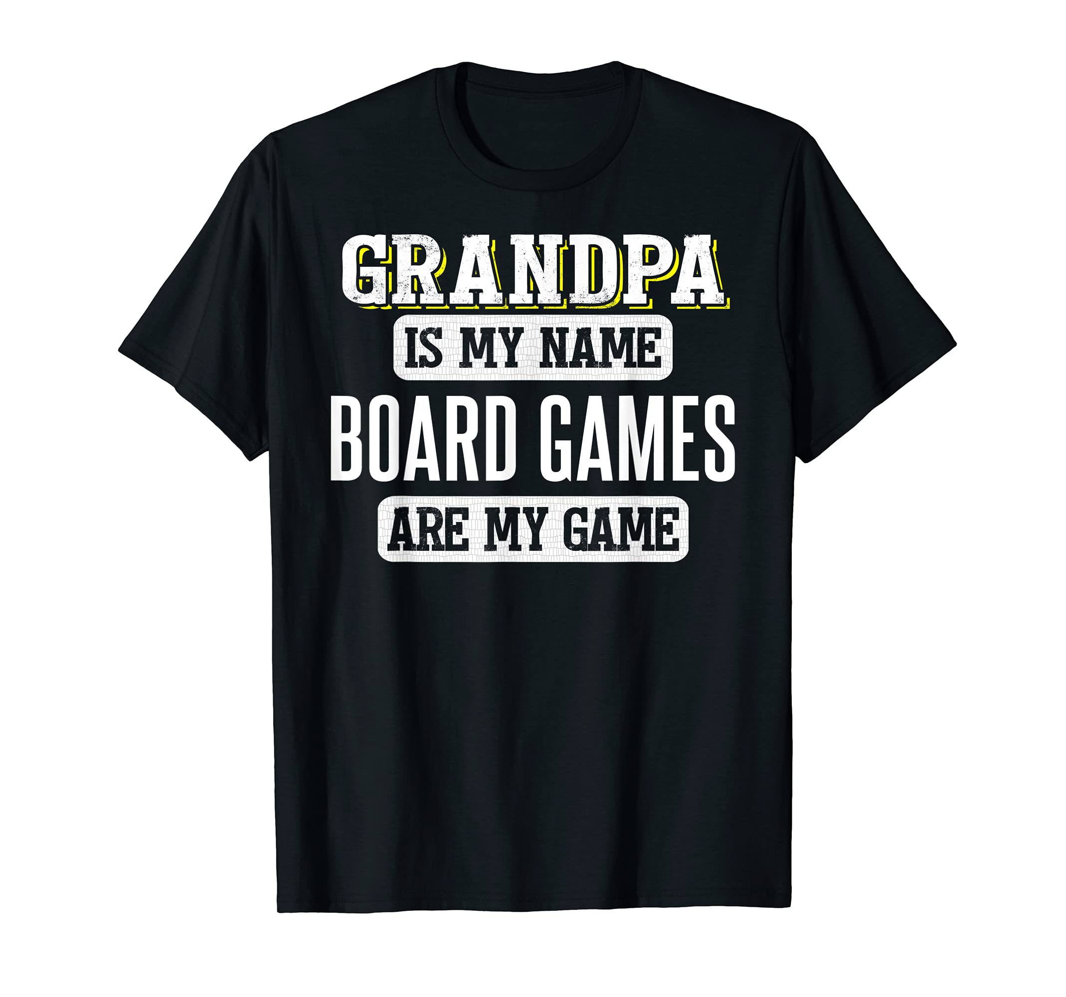 Funny Board Games Gift for Grandpa Fathers Day Design T-Shirt, Black