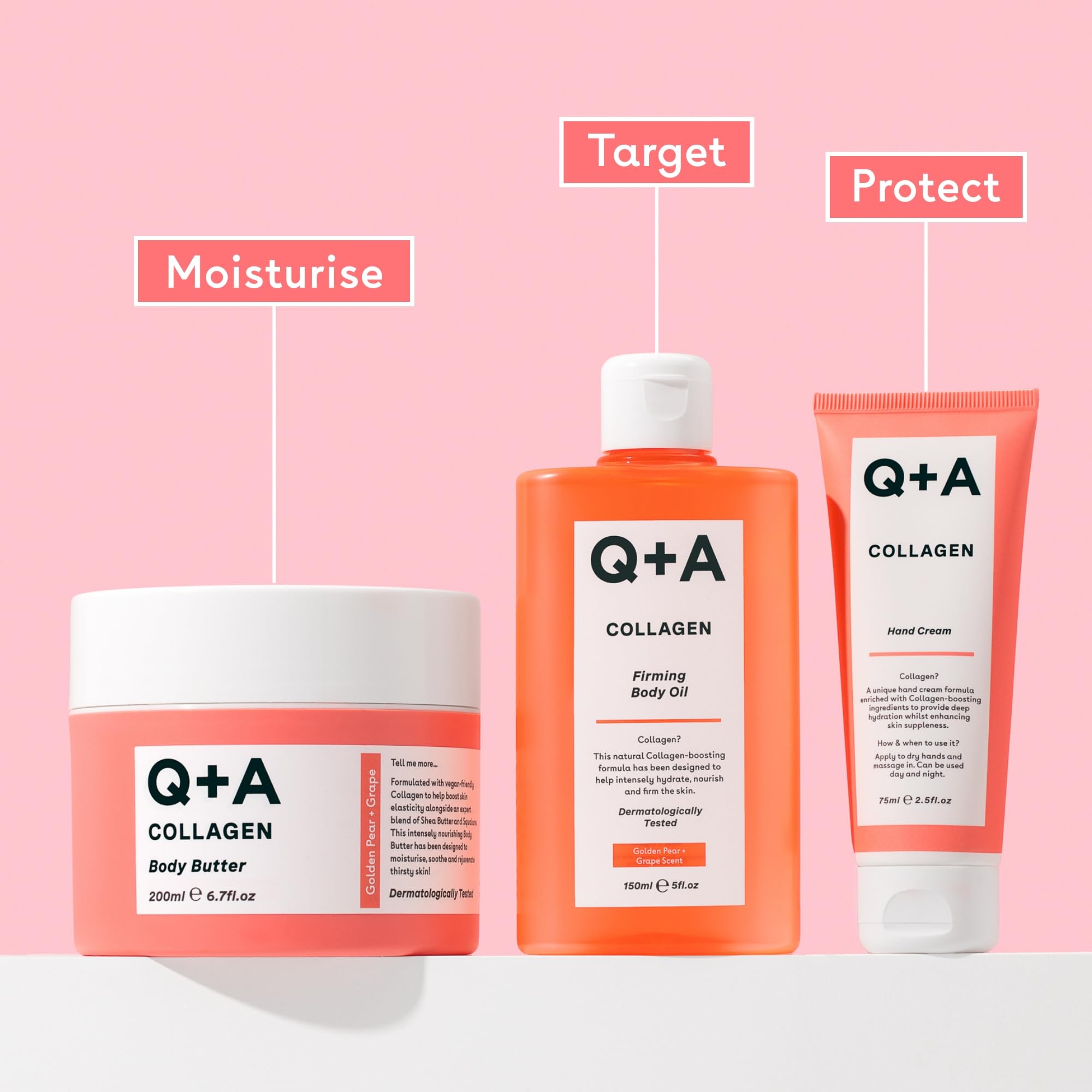 Q+A Collagen Body Oil (150ml), Nourishing Body Moisturiser with Vegetable Collagen, Immortelle Oil and Omega-9 - Image 4