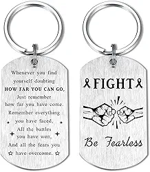 SOUSYOKYO Presentes de sobrevivente de câncer para mulheres, homens, chaveiro para pacientes com câncer, presentes de hospício para pacientes, presente confortável para pacientes que superam a