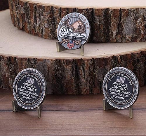 Miniatura 2 de Soporte para monedas (paquete de 6) - Soporte para monedas - Acabado de latón antiguo - Moneda de desafío AA Medallón Token Holder - Empresa