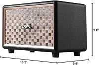 Vista 10 de Home Speaker with Premium Audio Rich Bass, Rotary Dial for Volume Control Toggle Switch, Wireless Bluetooth & 3.5mm Aux Input for Turntable