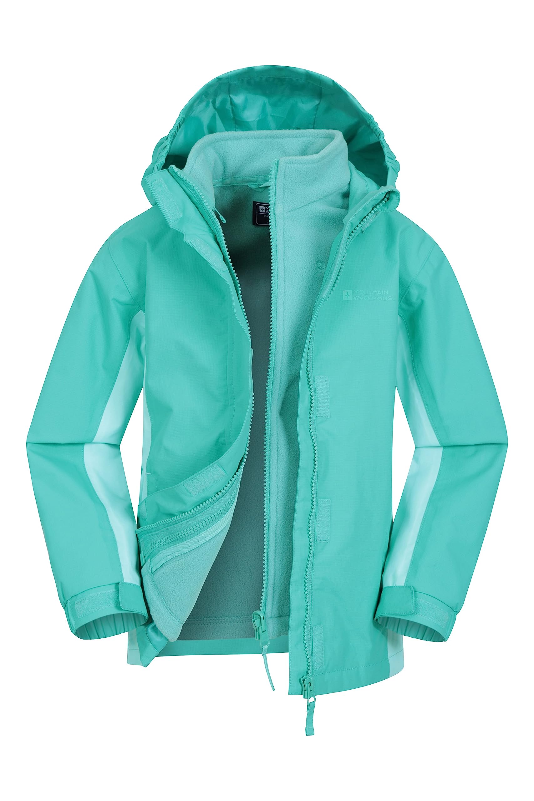 Mountain Warehouse Lightning 3-in-1 Kinder-Jacke wasserdichte Jacke mit Fleecefutter abnehmbarer Kapuze