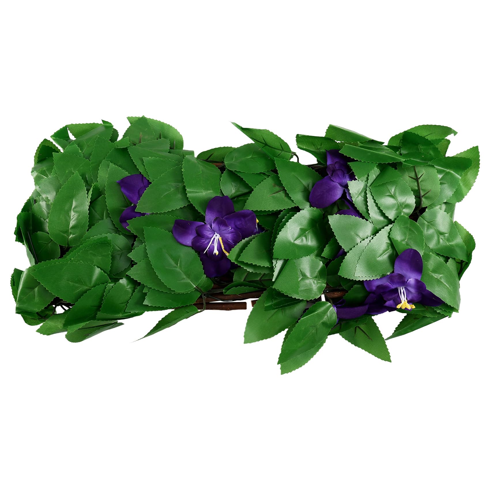 Littimoon Ivy Privacy Fence Expandable Fence Privacy Screen Decorative Garden Trellis Panels with Violet Flowers
