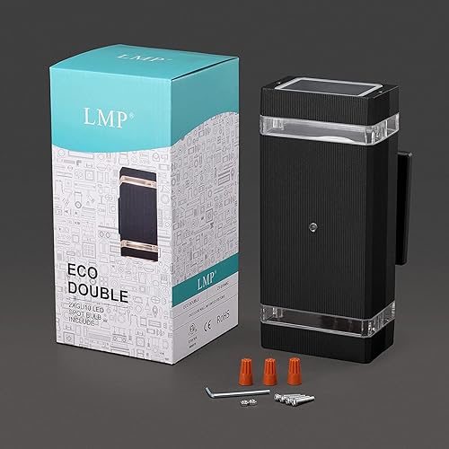 Miniatura 3 de LMP Iluminación exterior del atardecer al amanecer, aplique de pared con bombillas LED de 5 W, luces exteriores para casa IP65 impermeable, aluminio