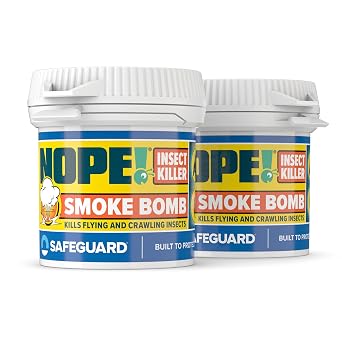 NOPE! Flea Smoke Bombs for The Home 14g x 2 | 6x8m Coverage | Non-Staining | Killer for All Flying & Crawling Insects | for Bedrooms, Living Rooms, Garages